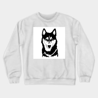 Husky black and white wall eyes Crewneck Sweatshirt